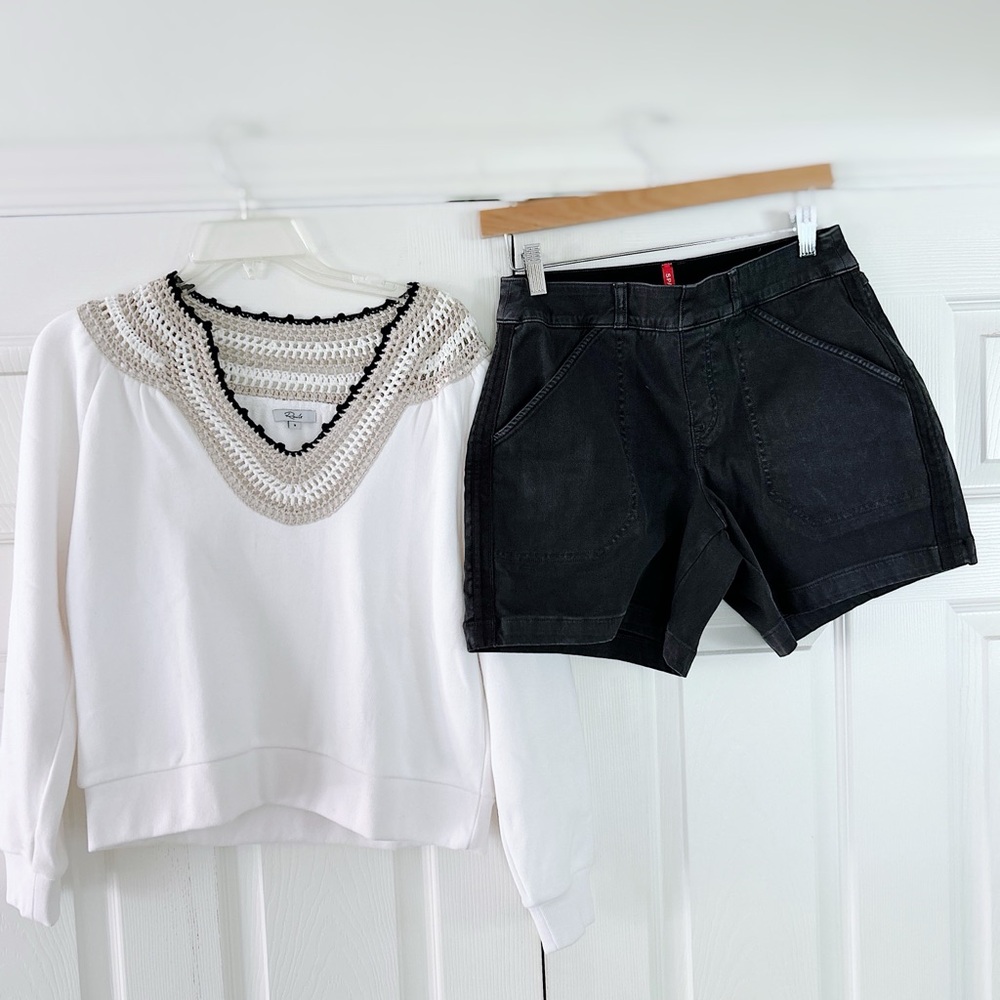 SPANX Black Denim Shorts